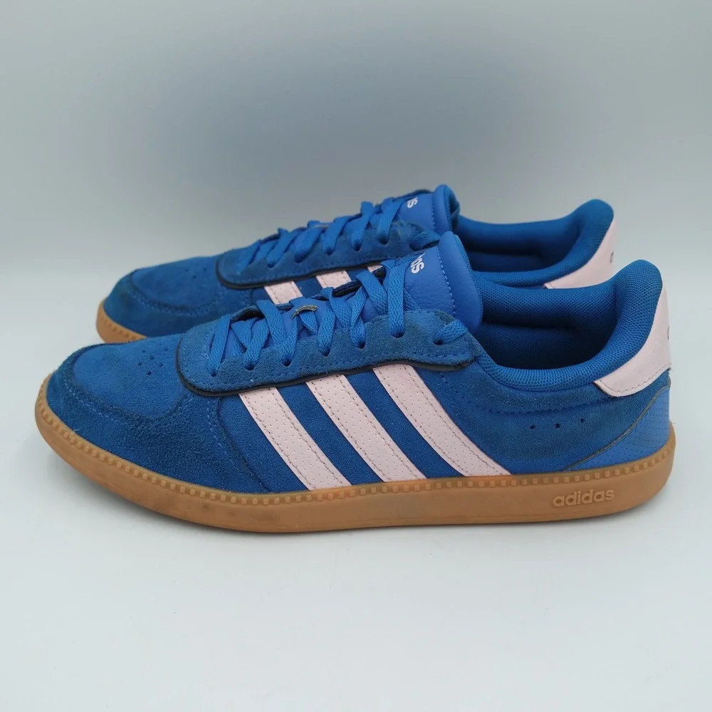 Adidas Breakneck Sleek Blue Pink Suede Gum Sole Sneakers Womens Size 9